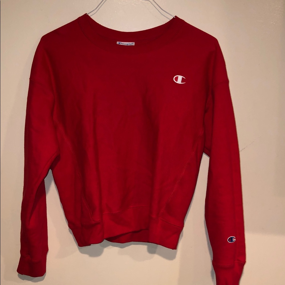 Champion Women's Bold Red Crew Neck Sweater